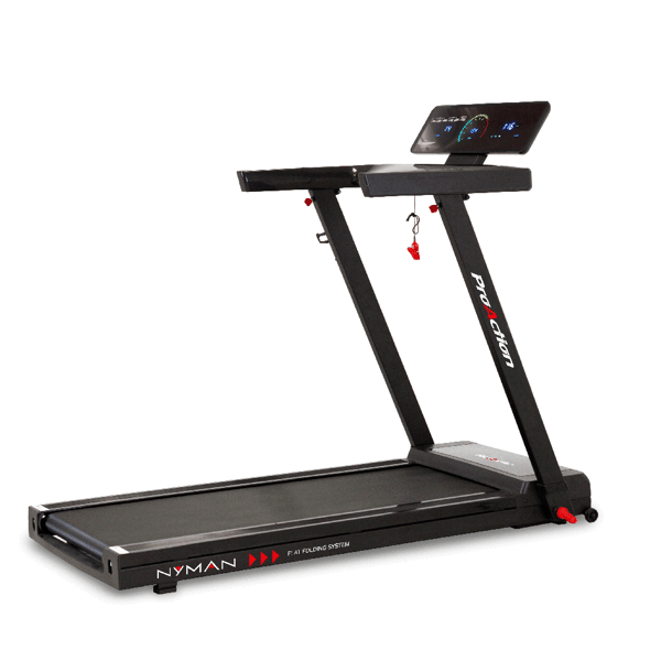 Fita de correr Nyman Ultra-plegable BH Fitness: com até 16 Km/h e uma superfície de carreira de 45 cm