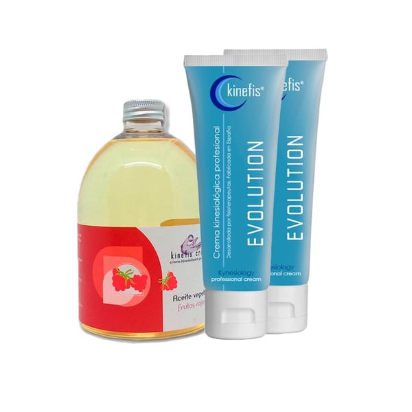 Pack Massagem Kinefis Energy: Kinefis Evolution + Óleo de Frutos Vermelhos Kinefis: Alívio da dor, da inflamação e grande contribua de energia