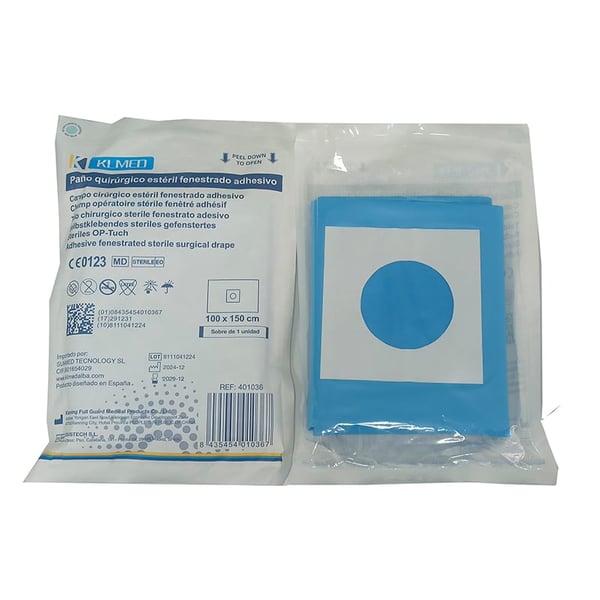 Panos cirúrgicos estéreis fenestrados com adesivo (várias medidas)