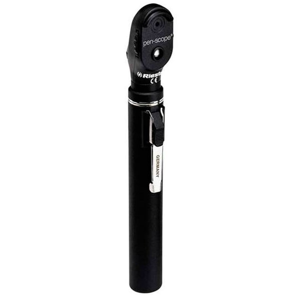 Oftalmoscopio Riester Pen-Scope de vazio 2,7V em saca (cor preta)