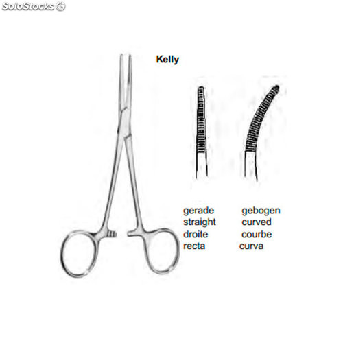 Pinza hemostática Kelly Curva, sem dentes, 14.5cms. (ATÉ FIM DE EXISTÊNCIAS)