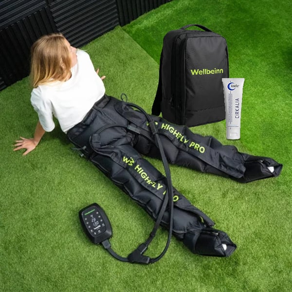 Botas de Presoterapia de Alto Rendimento HighFly Pró + mochila + 1 Creme Kinefis Cirkalia Profissional 200ml de PRESENTE