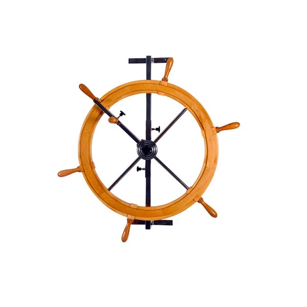 Roda para exercício de ombro, em madeira de envernize. Altura regulable