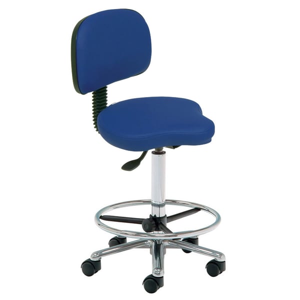 Banco alto Kinefis Elite tipo bicicleta com respaldo: Altura de 59 - 84 cm, elevação a gás e aro reposapiés (Várias cores disponíveis)