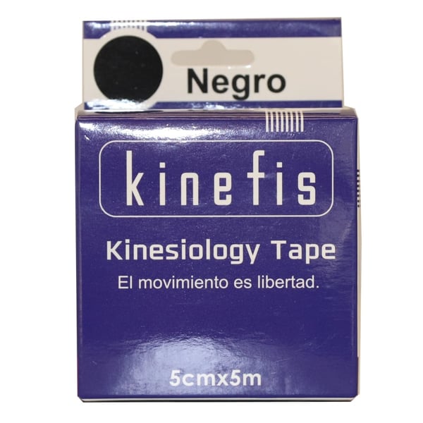 Banda Neuromuscular - Kinefis Kinesiology Tape Preto 5 cm x 5 metros