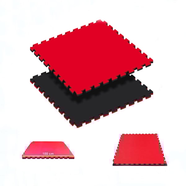 Tatami Puzzle reversível Kinefis cor preta - vermelho (grossura 40 mm)