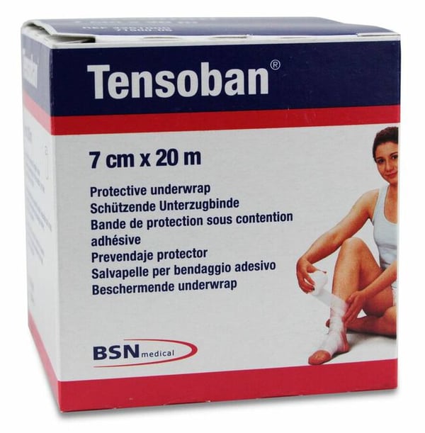 Tensoban 7 cm x 20 metros: Ligadura de poliuretano translúcida para pré-ligadurajes e/ou almohadillado