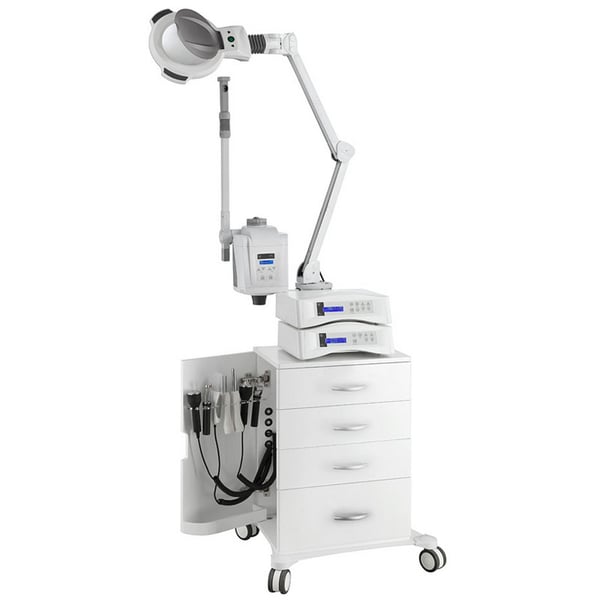 Torre multifunción com lupa de cinco acréscimos e vaporizador Kpsule: Quatro gavetas e duas portas laterais