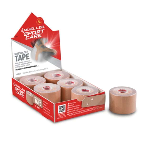 Banda Neuromuscular Mueller Kinesiology Tape de várias cores - Rolo Contínuo de 5 cm x 5 m (6 unidades)
