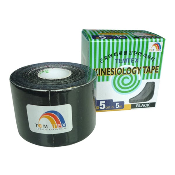 Temtex Kinesiology tape cor preto (5cm X 5m)