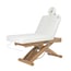 Marquesa massagem elétrica Cyx +:  três motores, colchón SuperSoft, estofado PU branco e acabado em madeira natural