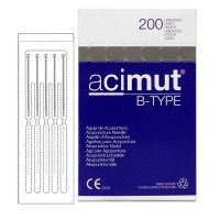 Agulhas acupuntura Acimut B-Type - Cabo banhado em prata com cabeça redonda sem script em blister de cinco agulhas Agulhas acupuntura Acimut B-Type - Cabo banhado em prata com cabeça redonda sem script em blister de cinco agulhas