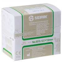 Agulhas Seirin Tipo J com Cabo Plástico Com Script 0.12x15 mm (cor verde) Agulhas Seirin Tipo J com Cabo Plástico Com Script 0.12x15 mm (cor verde)