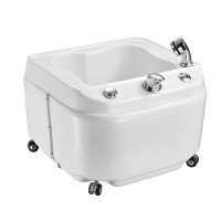 Bañera de hidromassagem para pés: Com chorro de água ajustable, iluminação LED e rodas para a sua deslocação Bañera de hidromassagem para pés: Com chorro de água ajustable, iluminação LED e rodas para a sua deslocação