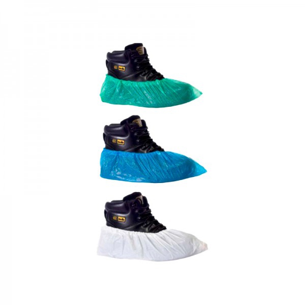 Cubrezapatos - calças de polietileno rugoso com certificado CE: Cor verde, azul ou alvo (100 Unidades) Cubrezapatos - calças de polietileno rugoso com certificado CE: Cor verde, azul ou alvo (100 Unidades)