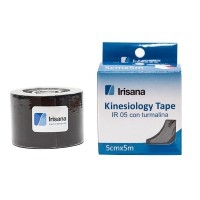 Kinesiology Tampe Irisana com Turmalina cor negra 5cmx5m