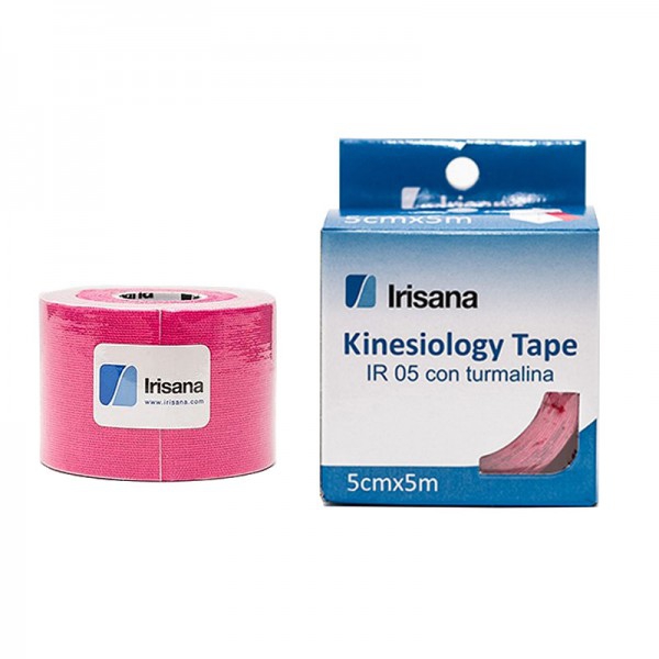 Kinesiology Tampe Irisana com turmalina cor rosa 5cmx5m