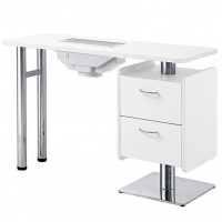 Mesa de manicura Hale: Aspirador, saca, duas gavetas e almofada reposamanos Mesa de manicura Hale: Aspirador, saca, duas gavetas e almofada reposamanos
