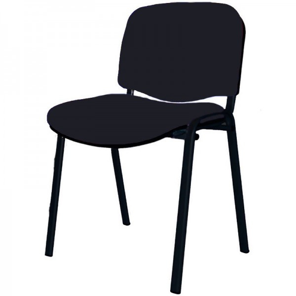 Cadeira Iso com estrutura epoxy negra e estofado Baly (têxtil) em cor negro