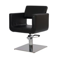Cadeirão de Peluquería Ball: Linhas quadradas, sobrio e elegante, com reposabrazos e base cromada Cadeirão de Peluquería Ball: Linhas quadradas, sobrio e elegante, com reposabrazos e base cromada