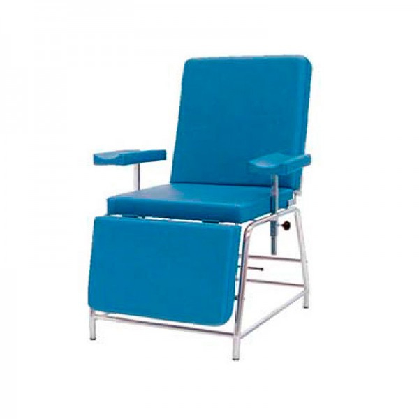 Cadeirão de extrações de sangue: fabricado em aço cromado (165 x 60 x 80 cm) Cadeirão de extrações de sangue: fabricado em aço cromado (165 x 60 x 80 cm)