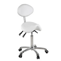 Banco de Beleza Tipo Pony Dynamic: Desenho ergonómico e elegante e três pistões que regulam a altura e inclinação do respaldo e o assento Banco de Beleza Tipo Pony Dynamic: Desenho ergonómico e elegante e três pistões que regulam a altura e inclinação do respaldo e o assento