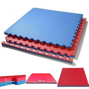 Tatami Puzzle reversível Kinefis cor azul - vermelho (grossura 20 mm)