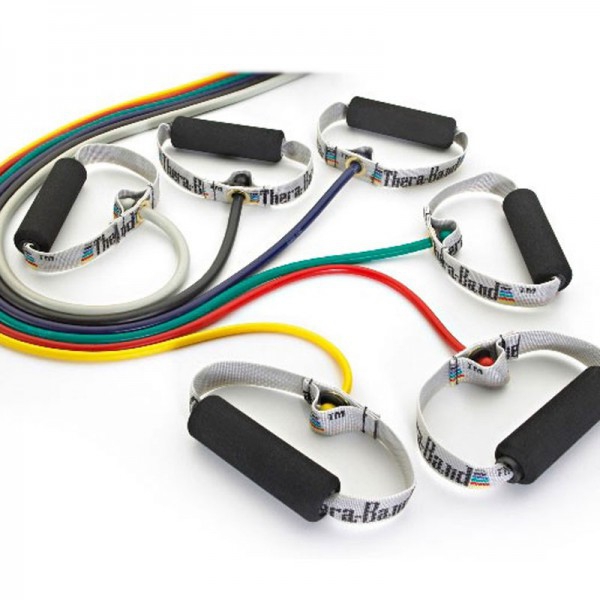 Thera - Band Tubing: Canos de látex com alças acolchadas (longitude 1,4 metros) Thera - Band Tubing: Canos de látex com alças acolchadas (longitude 1,4 metros)