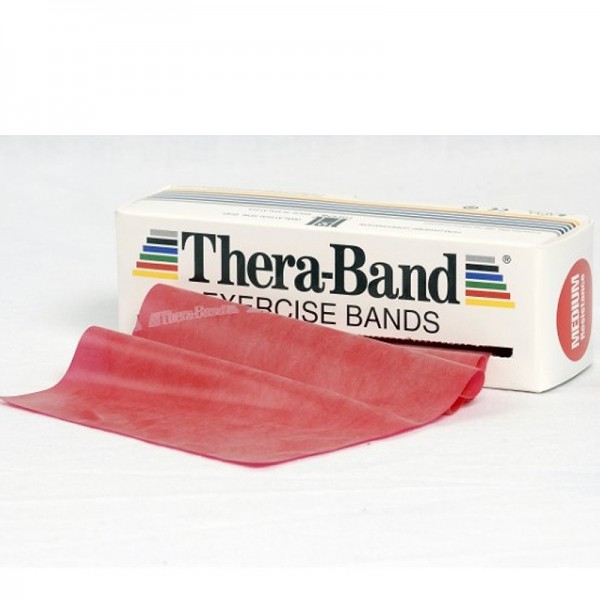 Thera Band 5.5 metros: Fitas de Látex de Resistência Média - Cor Vermelha