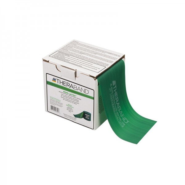 Thera Band Latex Free 22,9 metros: Fitas sem Látex de Resistência Forte - Cor Verde Thera Band Latex Free 22,9 metros: Fitas sem Látex de Resistência Forte - Cor Verde