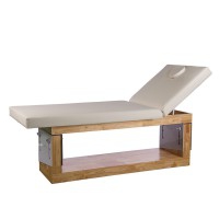 Marquesa fixa de SPA Occi Wooden Bed: Com duas secções, estrutura de madeira natural e inclinação regulable Marquesa fixa de SPA Occi Wooden Bed: Com duas secções, estrutura de madeira natural e inclinação regulable