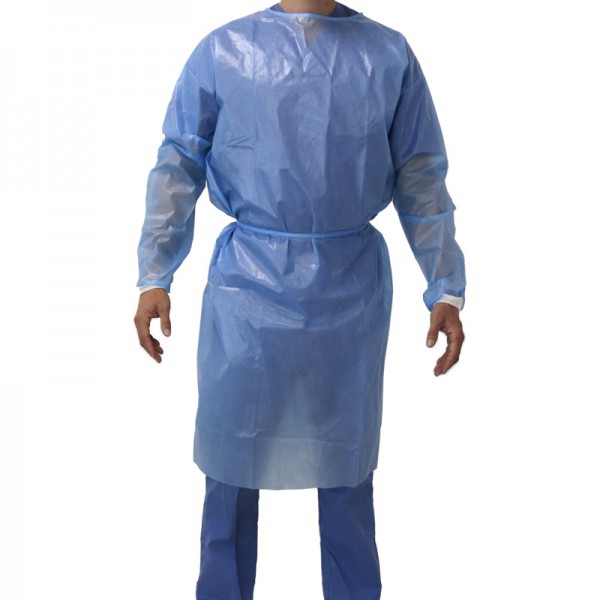 Batas descartáveis impermeables de 52 gr: EPI categoria III, com punhos de algodão e fechamento trasero, sem látex (5 unidades) Batas descartáveis impermeables de 52 gr: EPI categoria III, com punhos de algodão e fechamento trasero, sem látex (5 unidades)