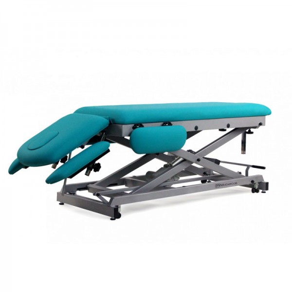 Marquesa elétrica multifuncional para osteopatia: sete corpos com regulação de altura motorizada, respaldo reclinable e rodas escamoteables Marquesa elétrica multifuncional para osteopatia: sete corpos com regulação de altura motorizada, respaldo reclinable e rodas escamoteables