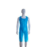 Delantal de polietileno de 0,02mm em cor azul: 120 x 76 cm (100 unidades) Delantal de polietileno de 0,02mm em cor azul: 120 x 76 cm (100 unidades)