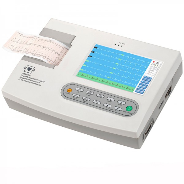 Electrocardiógrafo digital de três canais com ecrã cor para veterinária