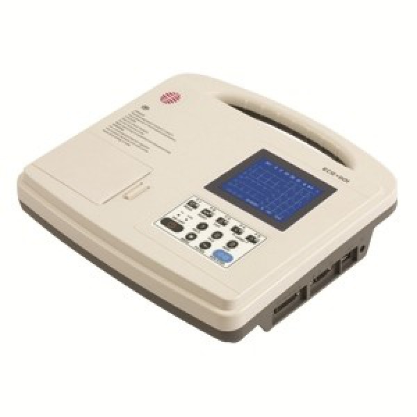 Electrocardiógrafo digital de 1 canal com ecrã LCD, medições automáticas e interpretação