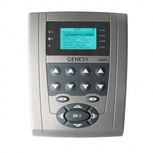 Electroestimulador Genesy 3000 com quatro canais e 423 programas: ideal para tratamento da dor, cura de tecidos e tratamento de disfunções neuromusculares