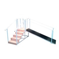 Escada com cinco degraus para reabilitação (com ou sem rampa)