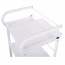 Carrinho Metálico Branco Part: Equipado com três estantes e gaveta removível Carrinho Metálico Branco Part: Equipado com três estantes e gaveta removível