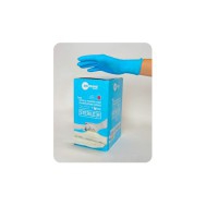 Luvas de nitrilo, sem pó, estéril: cor azul, com certificação 374-5 (caixa de 100 unidades) Luvas de nitrilo, sem pó, estéril: cor azul, com certificação 374-5 (caixa de 100 unidades)