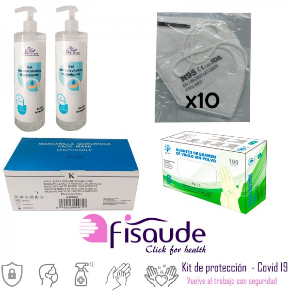 Kit de proteção sanitária - Covid 19: Volta ao trabalho com total segurança (Talha XL)