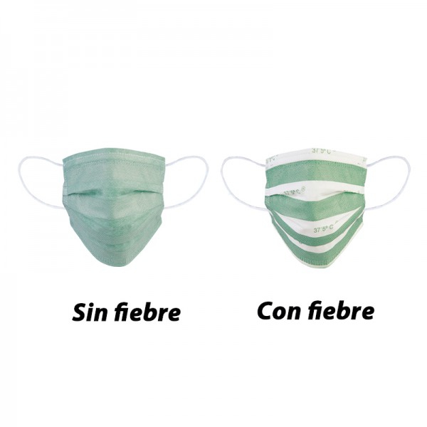 Máscaras higiénicas reutilizáveis termosensibles: Mudam de cor com o acréscimo da temperatura (pack de 5 unidades)