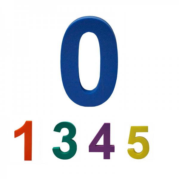 Pack de 5 minitapices de números de cores variados