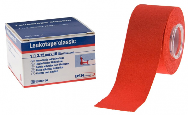Leukotape Classic Fita Elástica Adesiva 3,75 cm x 10 metros: Cor Vermelha Leukotape Classic Fita Elástica Adesiva 3,75 cm x 10 metros: Cor Vermelha