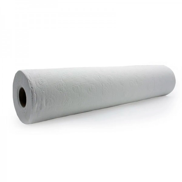 Rollo de papel para camilla (50m): micro-colado - massa - duas capas com precorte (uma unidade / seis unidades)