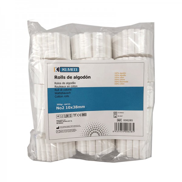 Rollos de algodão dental N2 10 x 38 mm (600 unidades)