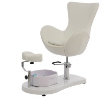 Cadeirão de pedicura Crem: Com bañera de pés e reposapiés ajustable em altura e longitude Cadeirão de pedicura Crem: Com bañera de pés e reposapiés ajustable em altura e longitude