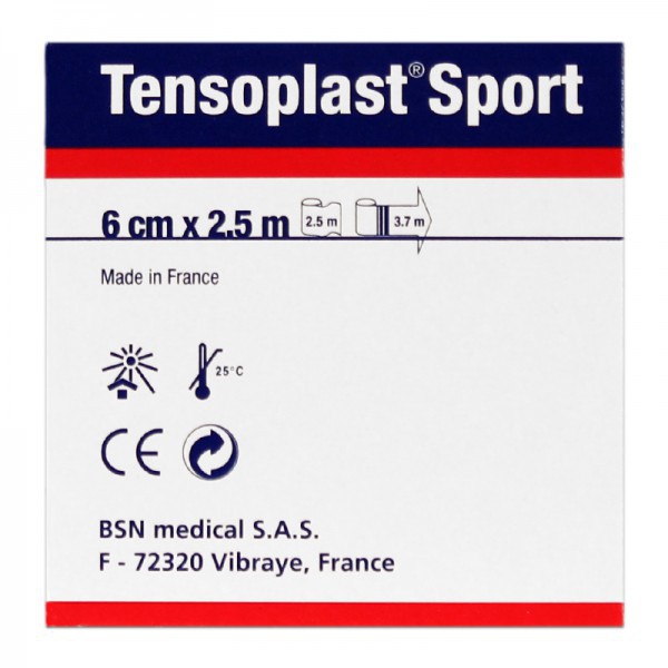 Tensoplast Sport 6 cm x 2,5 metros: Ligadura elástica adesiva porosa Tensoplast Sport 6 cm x 2,5 metros: Ligadura elástica adesiva porosa