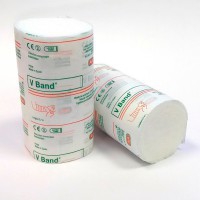 VBand 5 cm x 2,7 metros: Ligadura de almohadillado 100% viscosa, com dupla capa de tecido sem tecer (Saca de 12 - 36 unidades) VBand 5 cm x 2,7 metros: Ligadura de almohadillado 100% viscosa, com dupla capa de tecido sem tecer (Saca de 12 - 36 unidades)